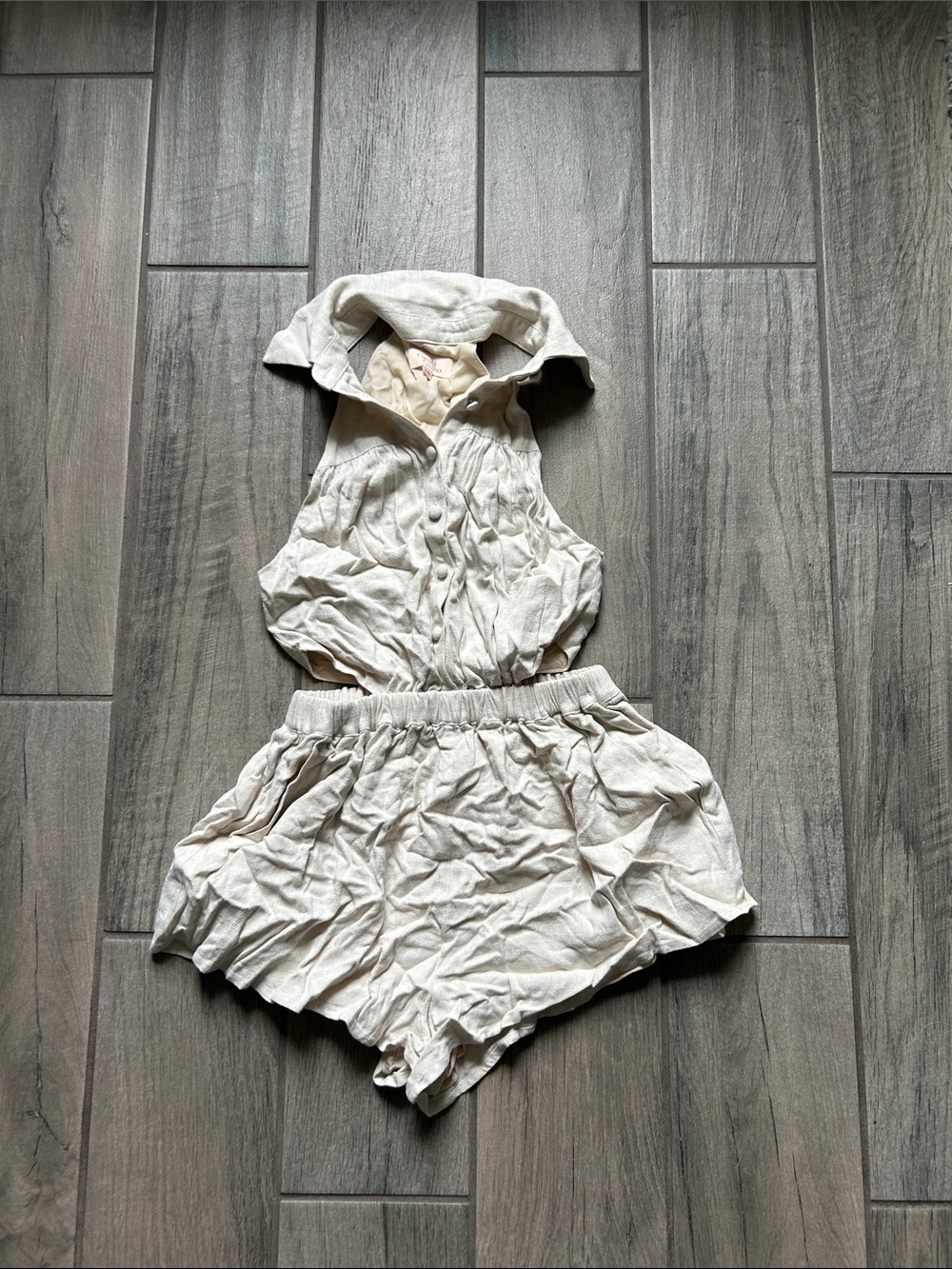 Camila Coelho Cream Romper Short